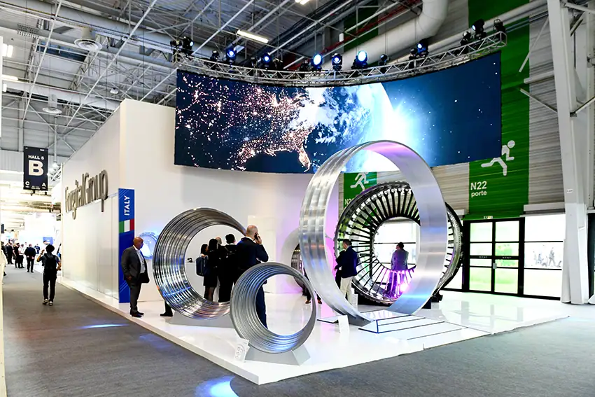 Ingresso principale dello stand Forgital Group al Paris Air Show Le Bourget 2023